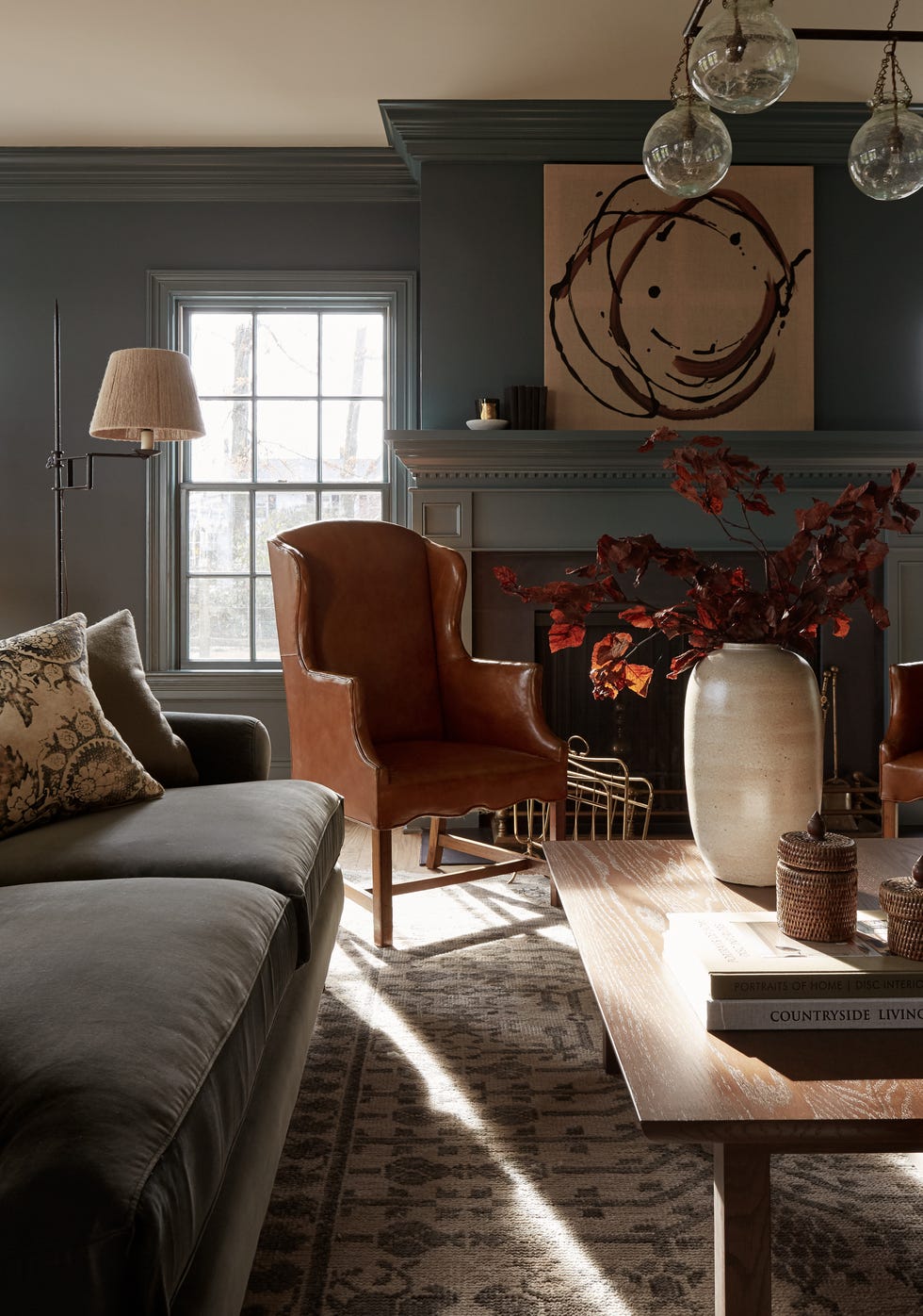 cozy living room with natural lighting and modern decor